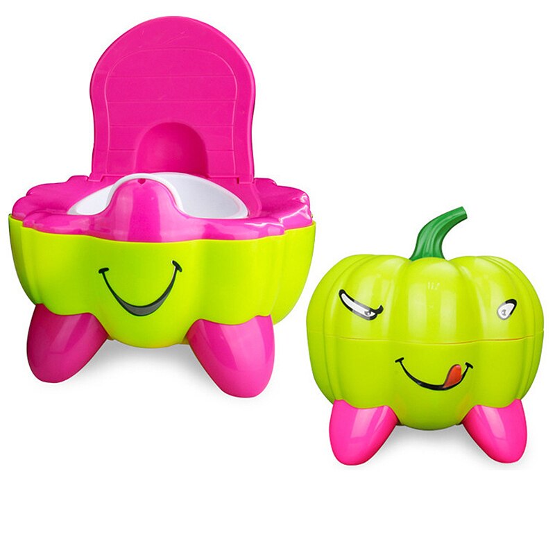 Gresskarform baby potte toalettskål trening panne toalett sete låve urinal: Grønn