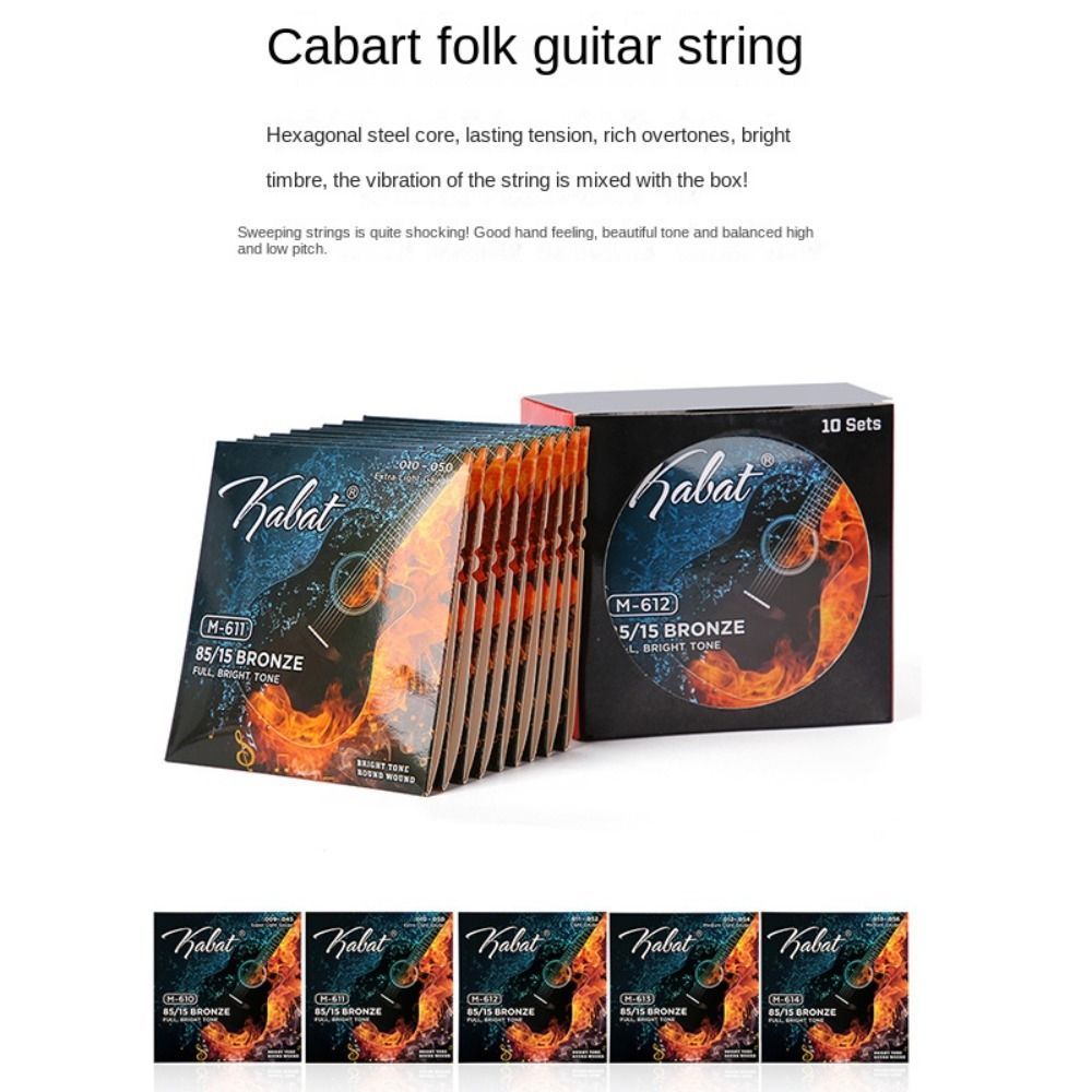 1 jeu de 6 cordes de guitare acoustique en laiton et Nylon, bon son, cordes de guitare Folk, entièrement lisses et durables