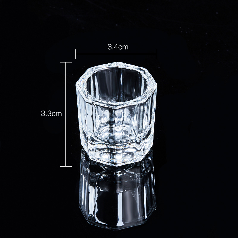 1Pc Glas Nail Cup Crystal Nail Acryl Container Voor Acryl Nagels Dappenglaasje Kom Bekerhouder Manicure Nail Art gereedschap