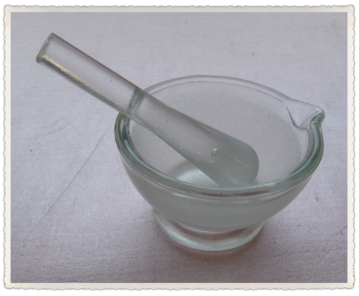 Mortier et pilon en verre, 75mm, nouvelle verrerie de chimie de laboratoire adance