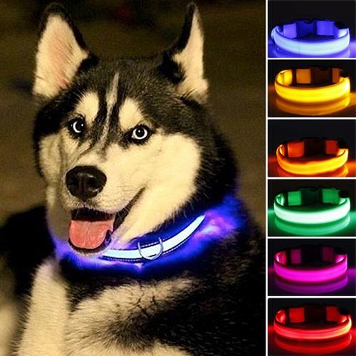 Nylon Led Glow Pet Hond Kraag Hanger Night Veiligheid Knipperende Kat Hond Hals Kraag Leiband Lichtgevende Verstelbare Kraag Voor Hond lopen