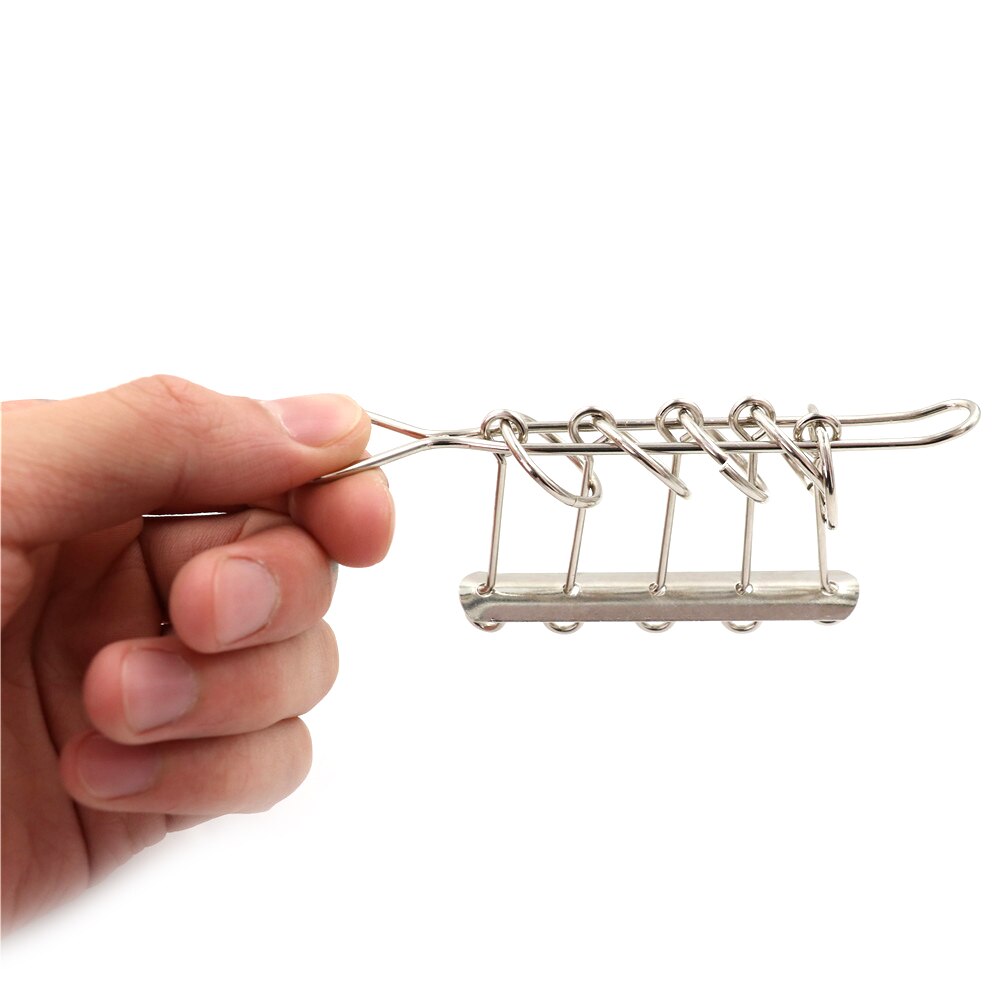 5 ringe brainteaser wire kinesisk rustfrit stål metal dokumentar interessant puslespil legetøj skole 5 forbundne ringe værktøjer