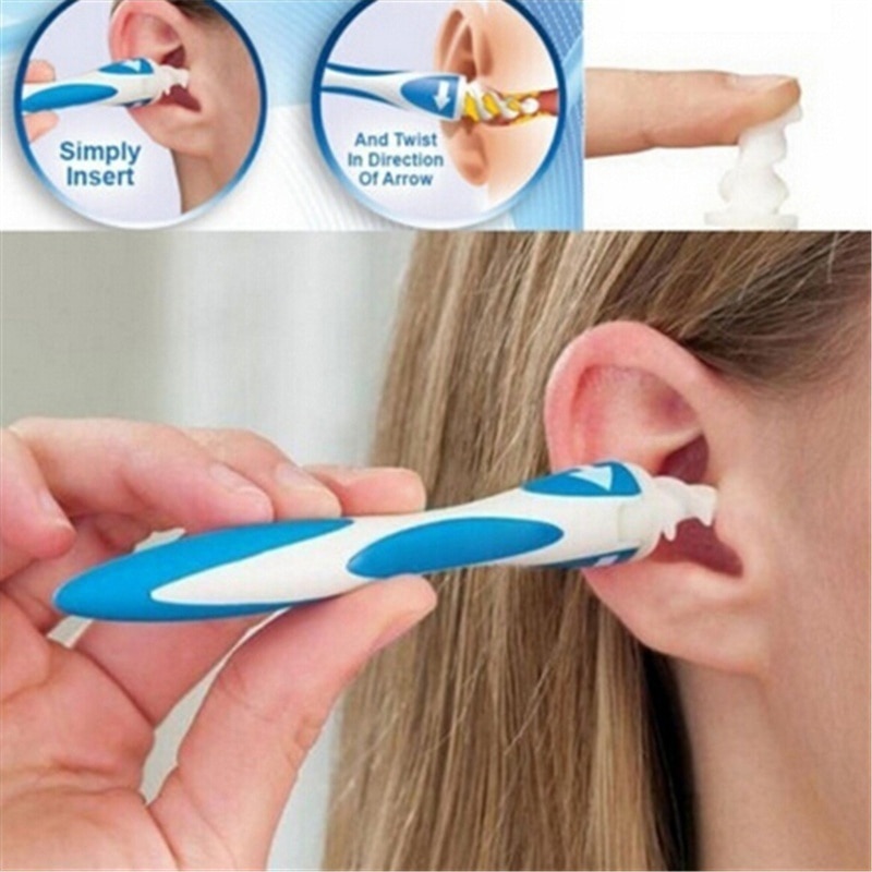 Ear Wax Removal Kit Ear Cleaning Spiral Swab with 16 Soft Replacement Tips for Earwax Removing