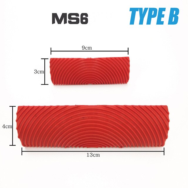 Red Rubber Wood Grain Paint Roller Brush Imitation Wood Graining Wall Paint Tool Roller DIY Wall Art Graining Painting Tools: Type B