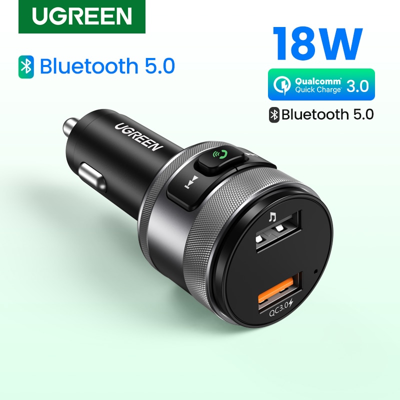 Ugreen USB Auto Ladegerät FM Transmitter QC 3,0 Auto Lade Schnell Ladegerät QC 3,0 Ladegerät für Xiaomi Samsung iPhone Schnell 3,0 lade