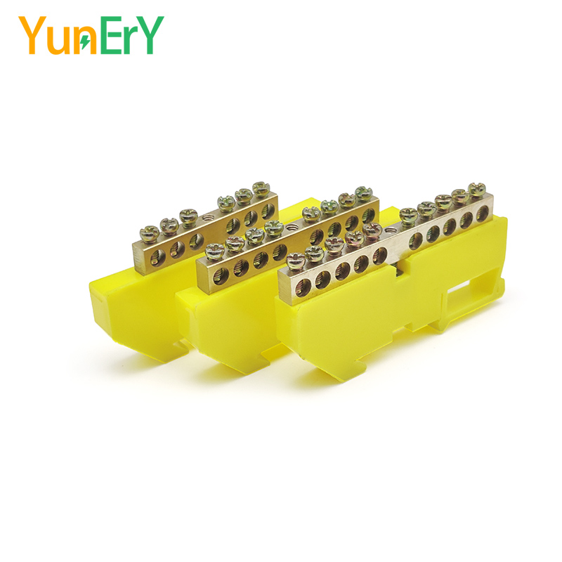 DIN Rail Terminal Block 6*9mm Neutral Terminal Block 6/8/10/12/14/16 Hole Power Distribution Box Ground Bar Electrical Connector