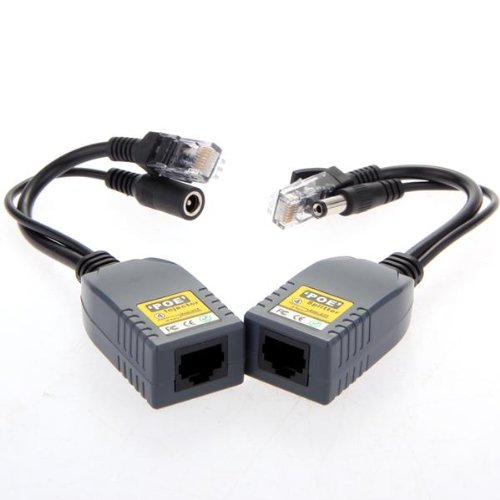 MOOL 2 x PoE power through Ethernet cable Passive PoE Injector Splitter Adapter 10 / 100Mbps