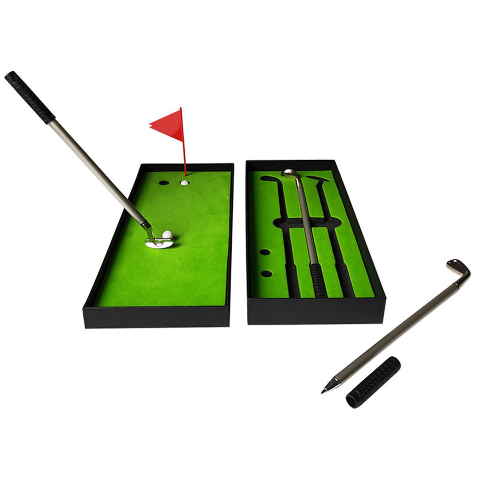 Mini Desktop Golf Club Putting Bal Balpen Set Kantoor Met Vlag
