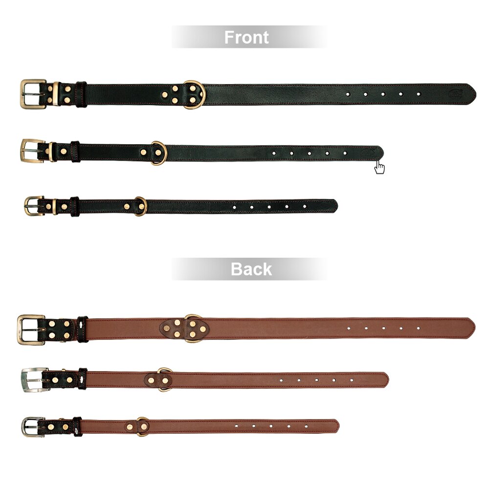 Collier en cuir véritable rembourré pour animal de compagnie, pour petits, moyens et grands chiens, Pitbull Labrador, ceinture ajustable avec boucle pour chiot