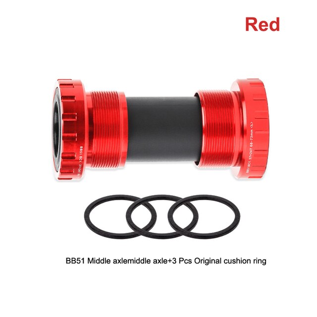 Fiets Trapas Aluminium Waterdichte Taper As Weg Mountainbike Draad Type Crankstel Lagers Fietsen As Onderdelen: Rood