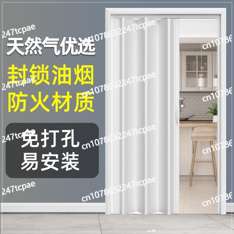 Pvc vouwdeur zonder boren badkamer scheidingsdeur open keuken winkel eenvoudige schuifdeur balkon schuifdeur