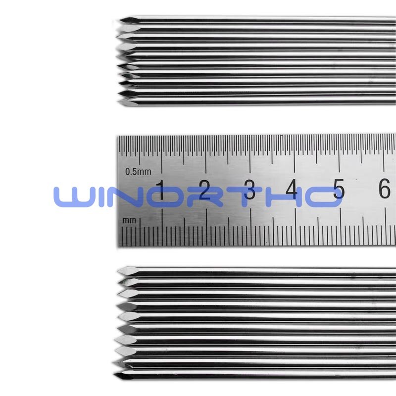 10 stk rustfrit stål k wire kirschner dia 1.0/1.2/1.5/1.8/2.0/2.5/3.0 x 250mm trokar veterinære ortopædiske instrumenter med dobbelt ende