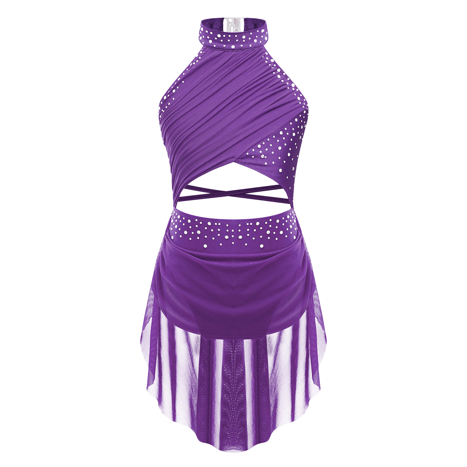Kinderen Meisjes Ballet Turnpakje Jurk voor Lyrische Jazz Latin Dans Kostuum Backless Gymnastiek Jurk met Flowy Rok Stage Dancewear: M / Goud