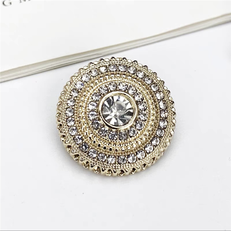 10pcs/lot Luxury Diamond Metal Button for Shirt Black Gold Silver Shank Buttons for Clothing Rhinestone Buttons for Coat