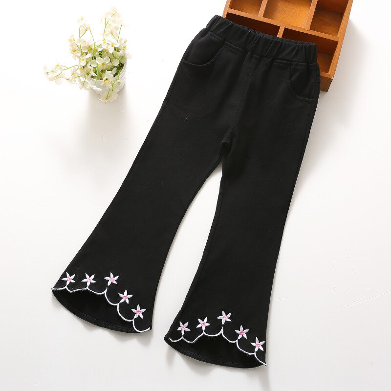 Boot Cut Pants For Toddler Girls Toddler Babys Girls Bell Bottom Wide Leg Stretch Solid Long Trousers Children's Printing Pants