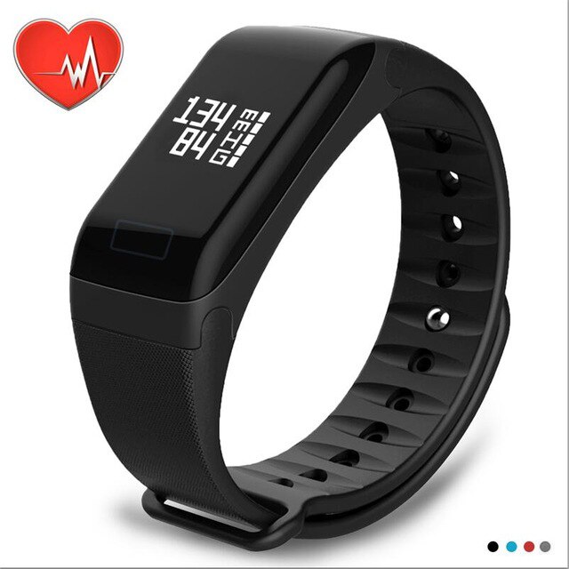 F1 älyranneke  ip67 verenpainemittari älyranneke aktiivisuusranneke fitness-seuranta askelmittari androidille ja ios:lle: Älyranneke musta