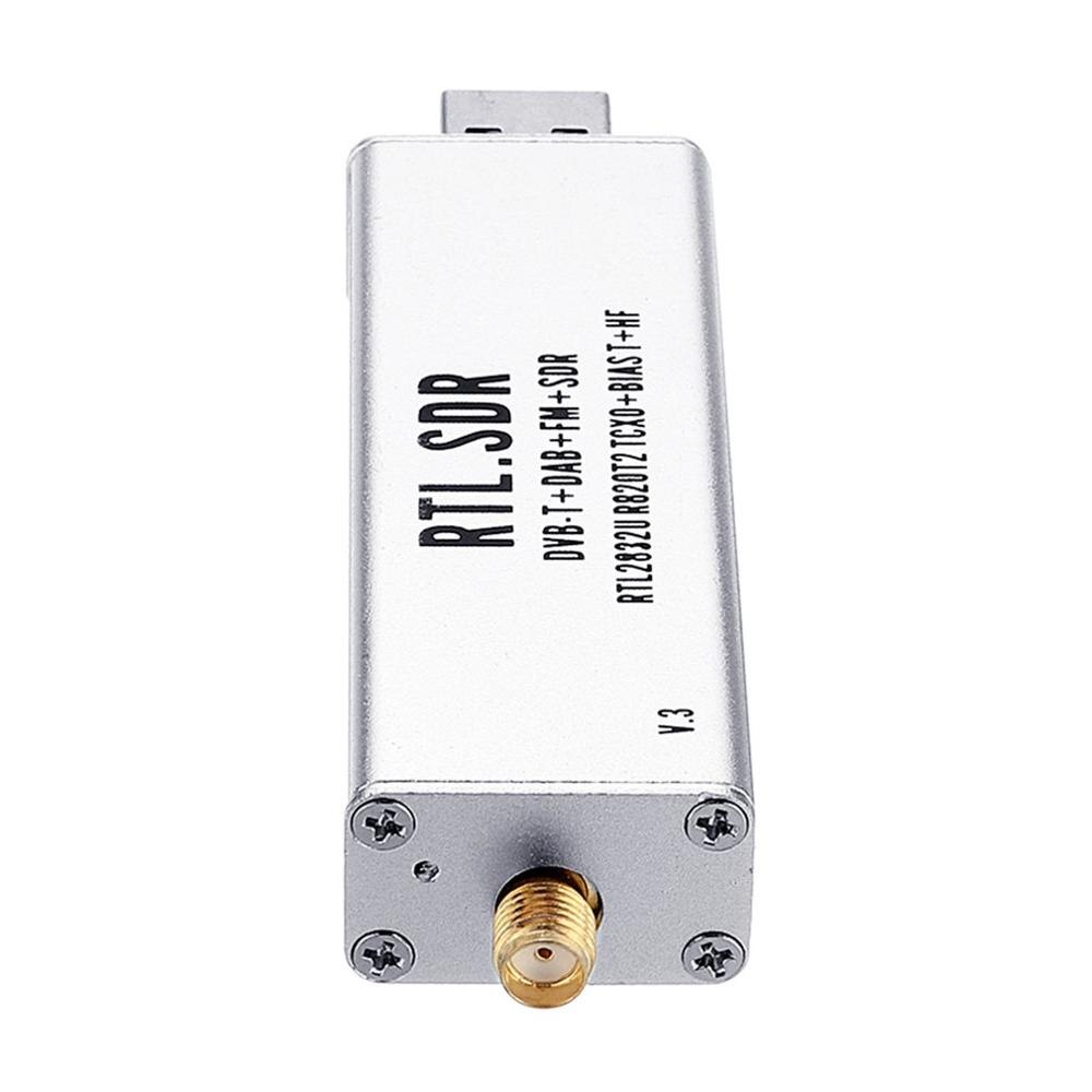 0.1MHz-1.7GHz TCXO RTL SDR Receiver R820t2 USB RTL-SDR Dongle with 0.5ppm TCXO SMA MJZSEE A300U Tester - Silver