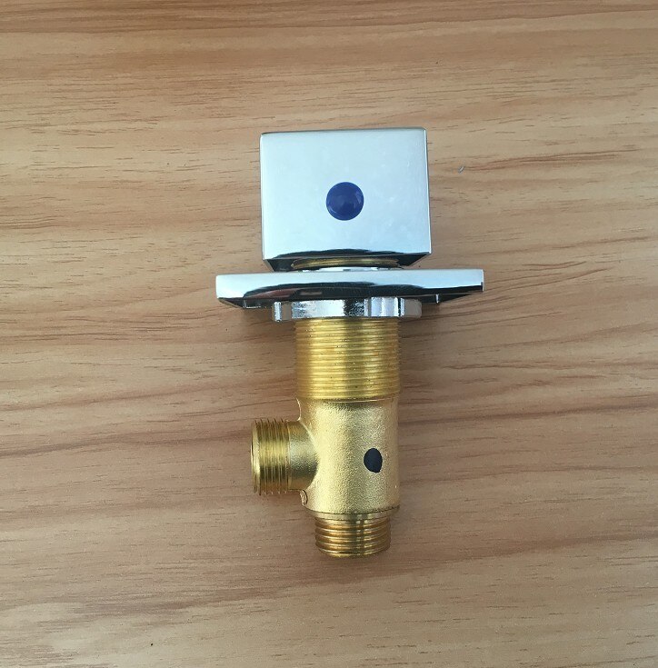 Mttuzk firkantet håndtag messing switch ventil til jacuzzi vandhane bruser mixer bad vandhane kontrolventil split badekar vandhaner: Kold ventil