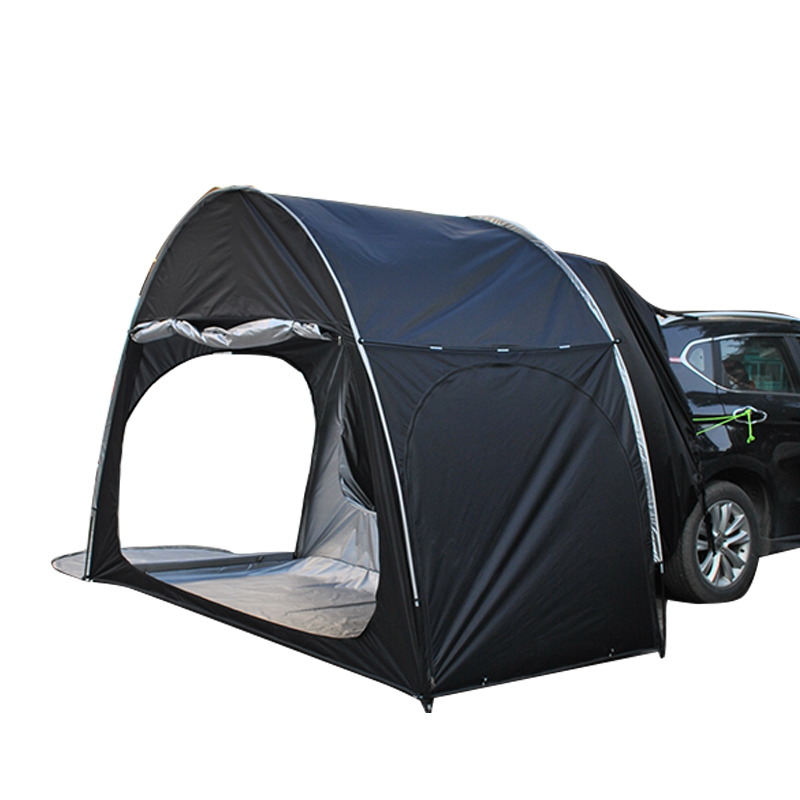 Auto-achtertent met vloer, SUV-achtertentstandaard, vrij Hatchback-tent, royale verticale hoogte, betrouwbaar in alle elementen: Black