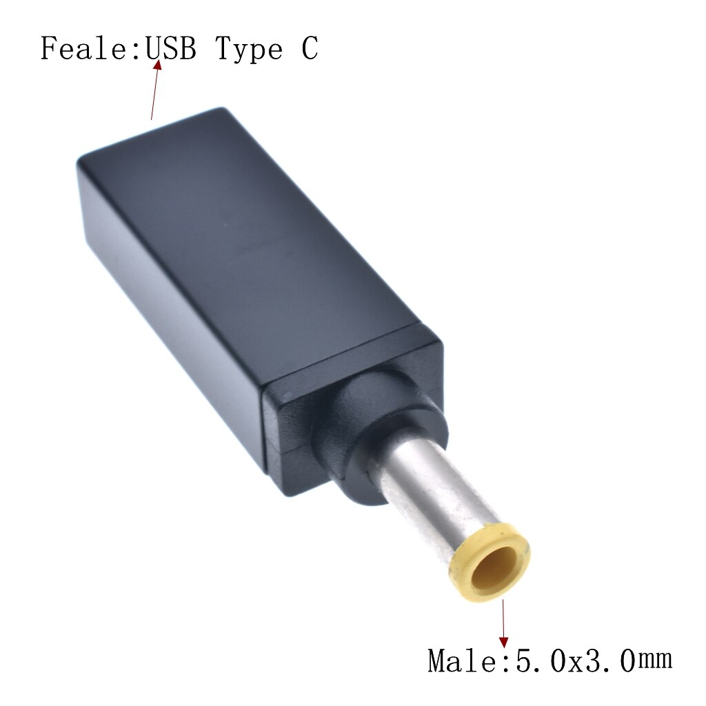 Usb 3.1 usb-c type-c bus  to 5.5 x 2.5mm 7.4 x 5.0mm 4.5 x 3.0mm dc strømforsyning stik konverter bus med pd simulation trigger: 5.5-3.0