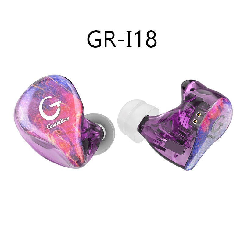 GuideRay GR-i18 /GR-i58/GR-i68 1DD + 1BA auriculares HiFi híbridos en la oreja auriculares deportivos de música con Cable de 0,78mm ZSX BL03 ZSN PRO X T2: GR-i18 no mic