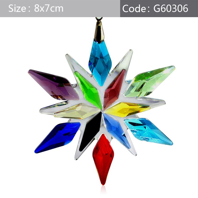 Car Pendant Crystal Large Snowflakes Ornaments Snowflake Clear Crystal Edition Car Rearview Mirror Ornament Interior Accessories: G60306