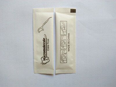 Single packaging dental floss stick dental floss check independent packaging paper packaging dental floss