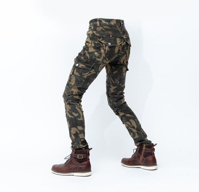 Pantalones vaqueros de camuflaje para hombre, equipo de protección para Moto, novedad de