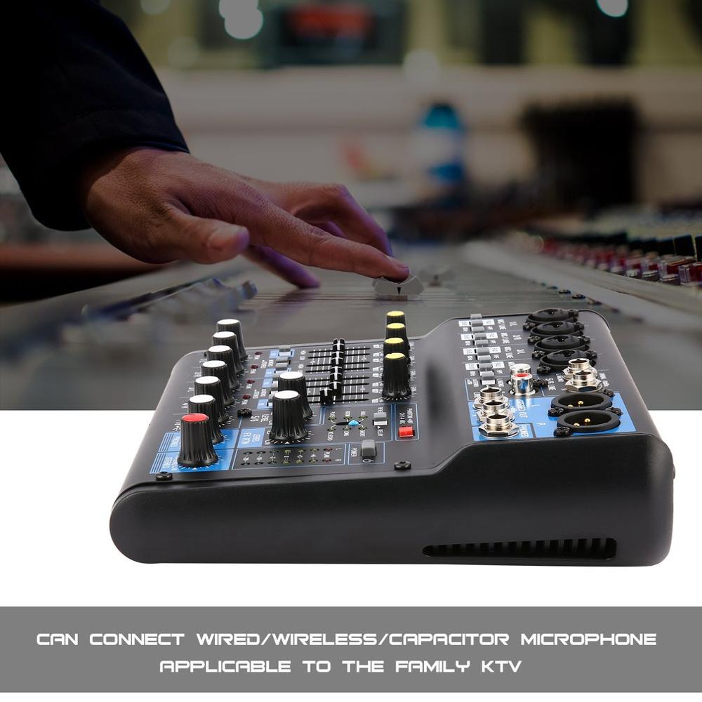 8 Channel DJ Powered Mixer Power Mixing Amplifier USB Slot 16DSP +48V Phantom Power for Microphones