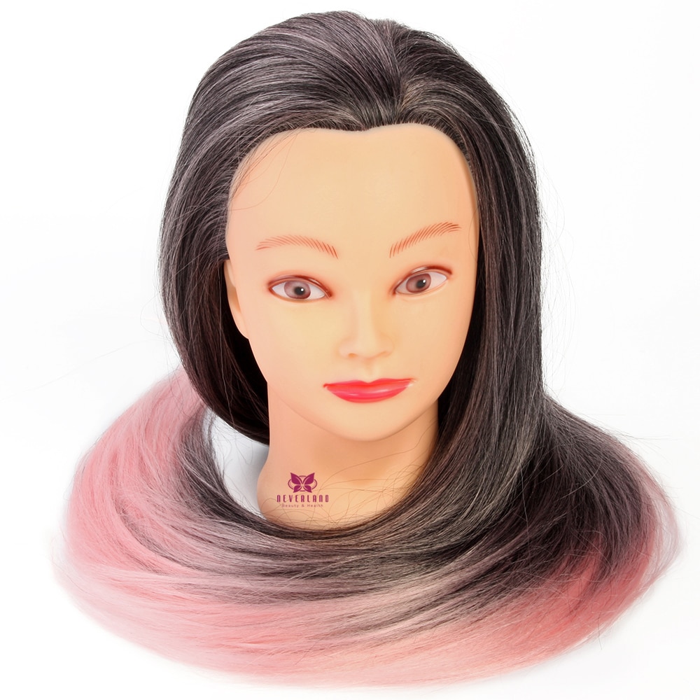 Salon Style Doll Heads Splicing Color Hairdressing Pratice Manikin Model Head with Table Clamp Manniquin Head
