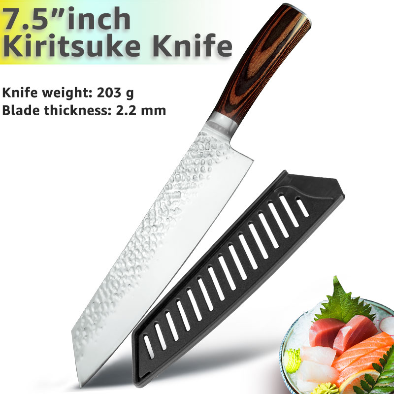 Kitchen Knife 8 inch Japanese Chef Knives 7CR17 440C High Carbon Stainless Steel Meat Cleaver Slicer Santoku Knife: 7.5inch Kiritsuke
