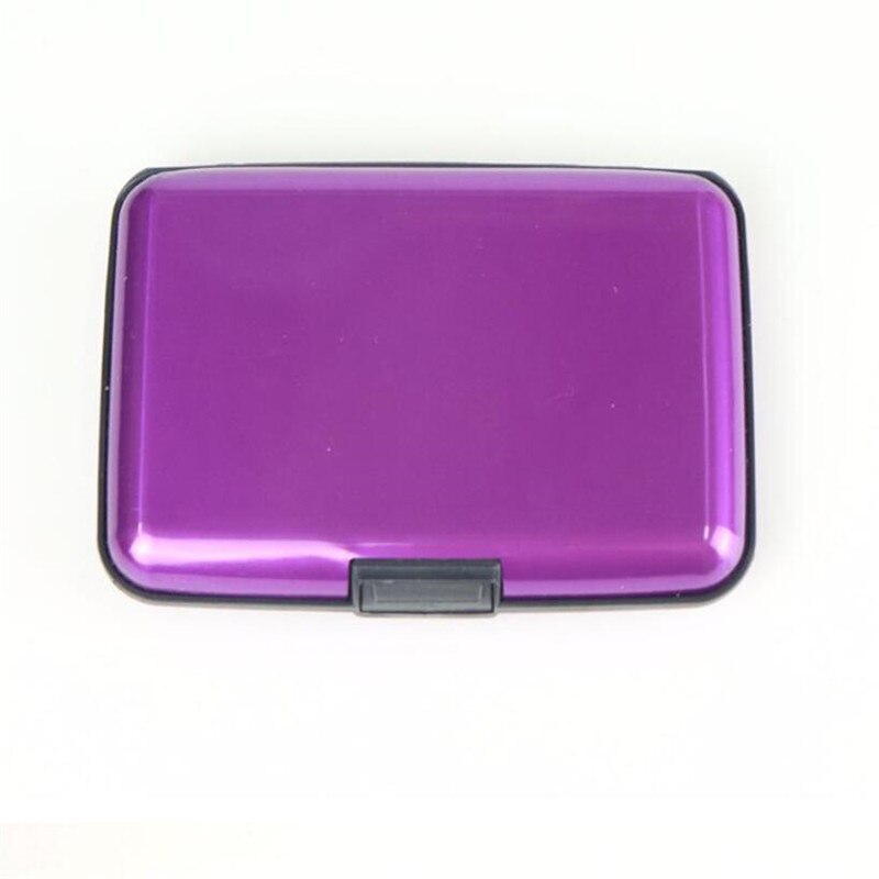 Funda rígida de aluminio para tarjetas de crédito, protector de escaneo Anti RFID para tarjetas de crédito, tarjetero femenino: Morado