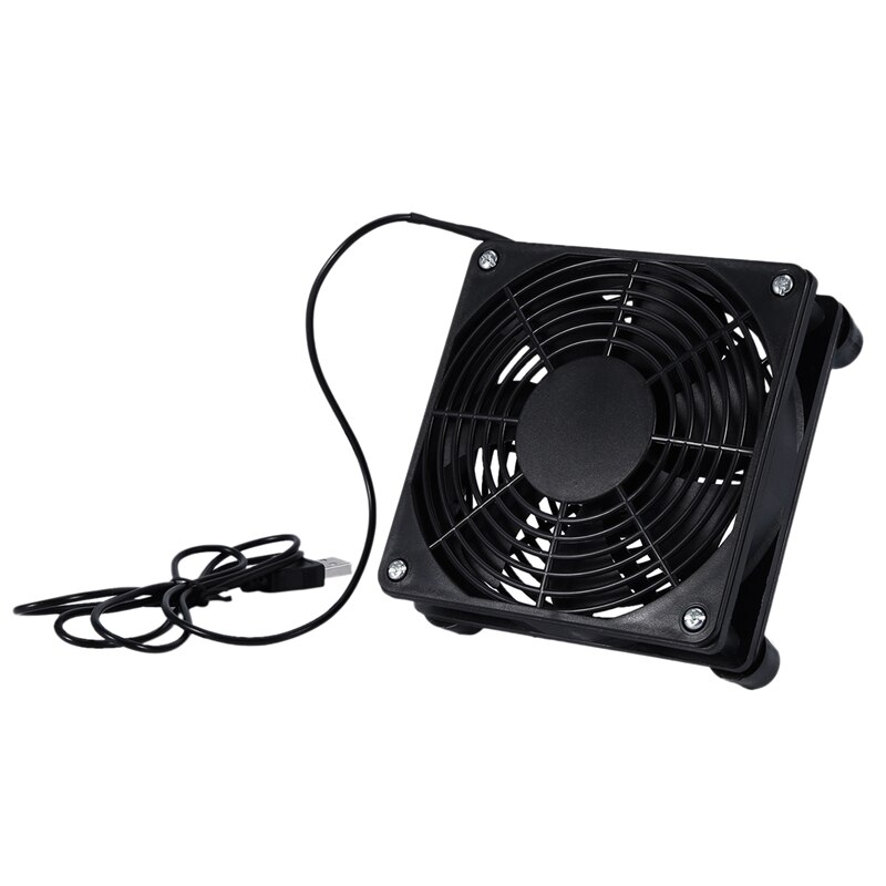 USB Cooling Fan for Router TV Box - 120x25mm - Quiet Operation - DC 5V - with Protective Grille