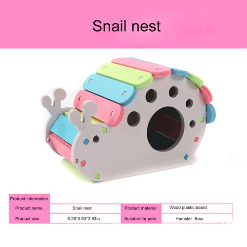 Naturlig rolig hamster bo leksak, djur gömställe trä plast tallrik hamster hus, för husdjur små djur lek: Storlek 6