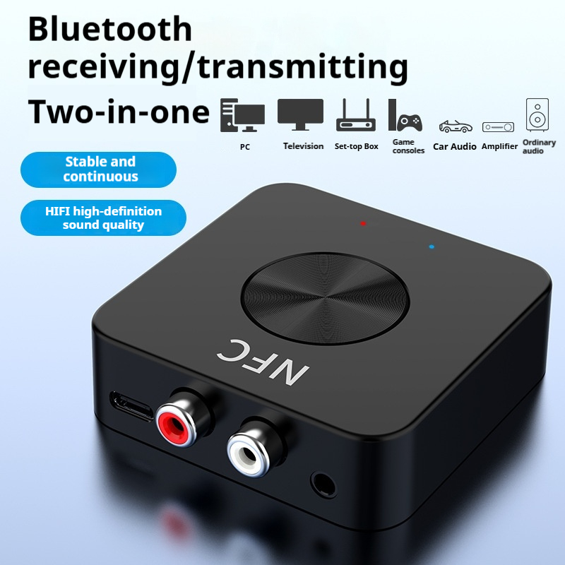 Adaptador de audio Bluetooth 5.0 inalámbrico ‌ Transceptor de doble banda para amplificador/PC/TV/auriculares/audio del coche