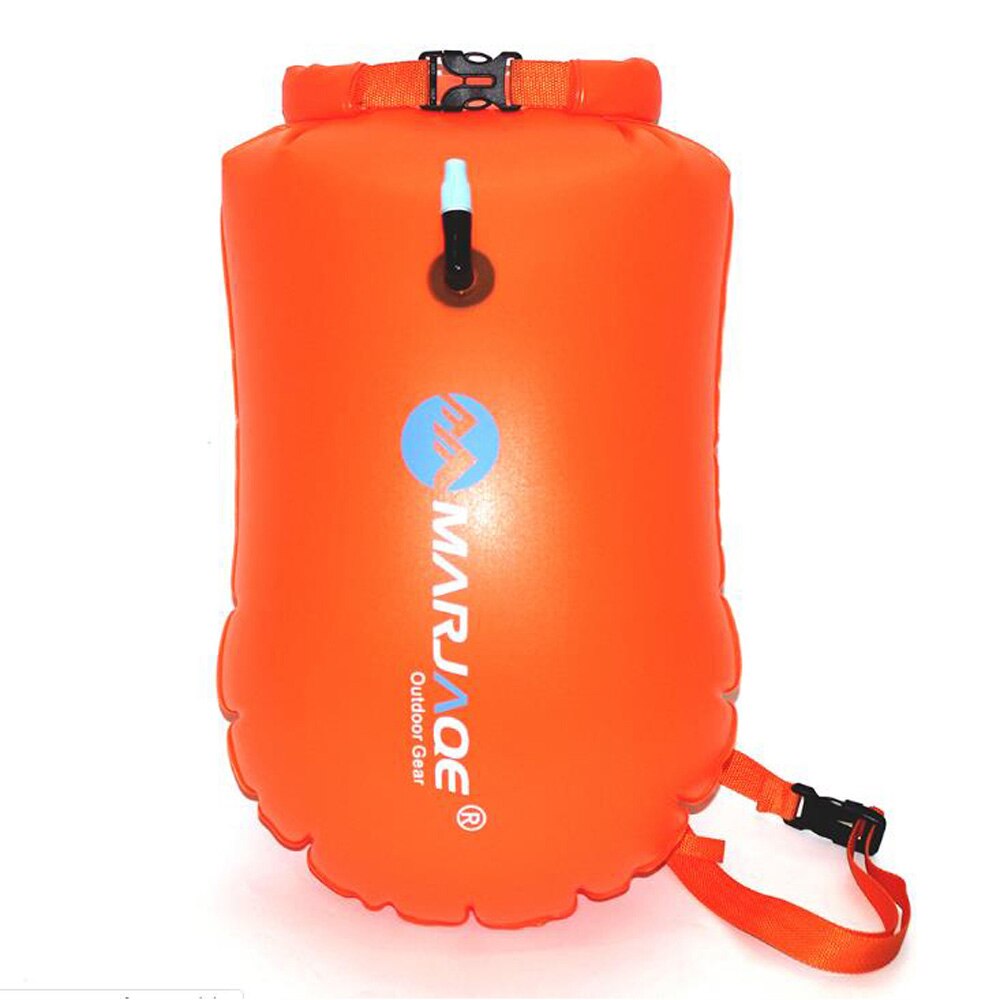 Multifunktion udendørs svømmebøje svømning drifttaske svømme flyder vandtæt pvc redningsbælte vandsport airbag  xa113y: Orange