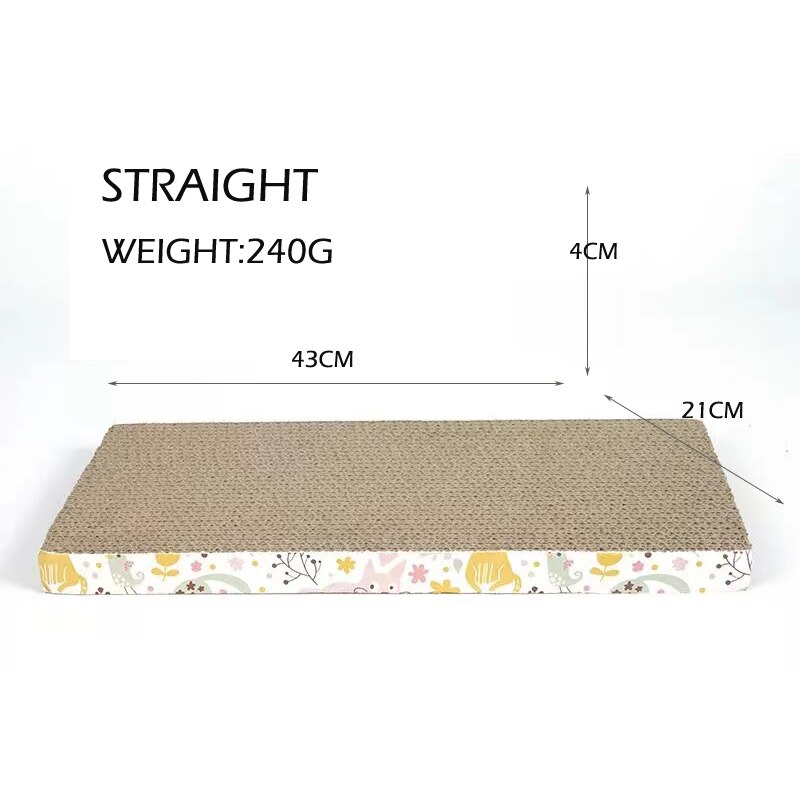 Large Cat Scraper Pet Products Kitten Scratching Protector Grind Claws High Density Corrugated Material Pierce Cat Paws: Straight