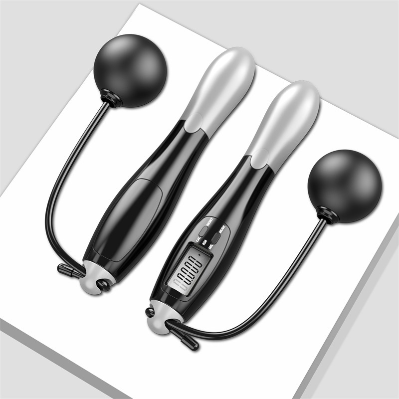 Corde à sauter intelligente sans fil pour adultes, roulement de charge, grosse boule, comptage de fil d'acier, équipement de sport d'entraînement: Orange