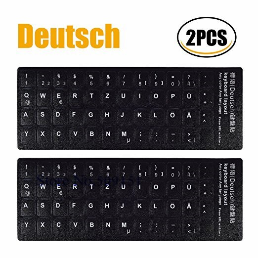 2 PCS/lot clavier allemand autocollant Alphabet pour ordinateur portable bureau claviers autocollants 11.6 12 13.3 14 15.4 17.3 pouces macbook clavier: Default Title