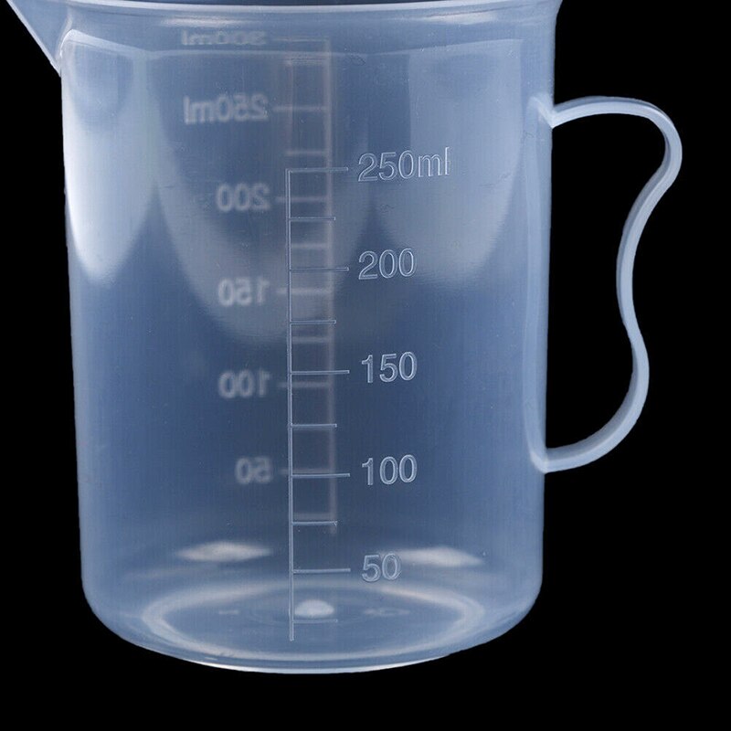 250ml Measuring Cup with Scale Transparent Plastic Measuring Cup Jug Pour Spout Cylinder Reusable Kitchen Measuring Tool
