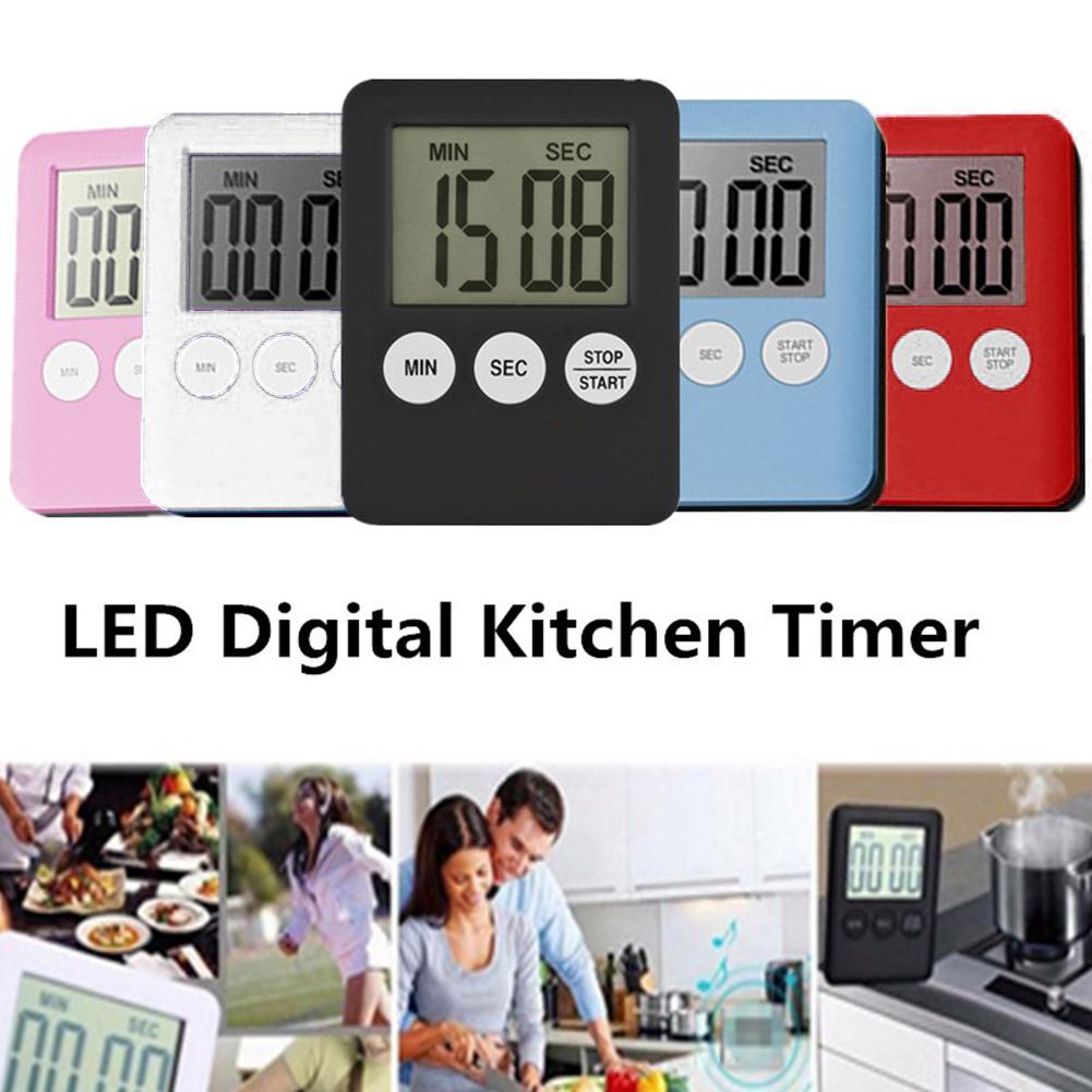 Digital Screen Kitchen Timer Large Display Digital Timer Square Cooking Count Up Countdown Alarm Clock Sleep Stopwatch Clock