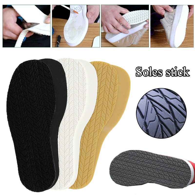 1 Pair DIY Rubber Full Sole Repair Shoes Tire Grain Wave Pattern Repair Worker Shoes Outsole 4mm Stick On Full Soles Heel Pads