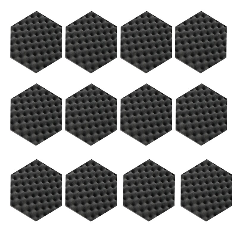 12 Pack Hexagon Egg-Crate Acoustic Foam Panels,Studio Foam Panels Meant for Echo Absorption for Home Office