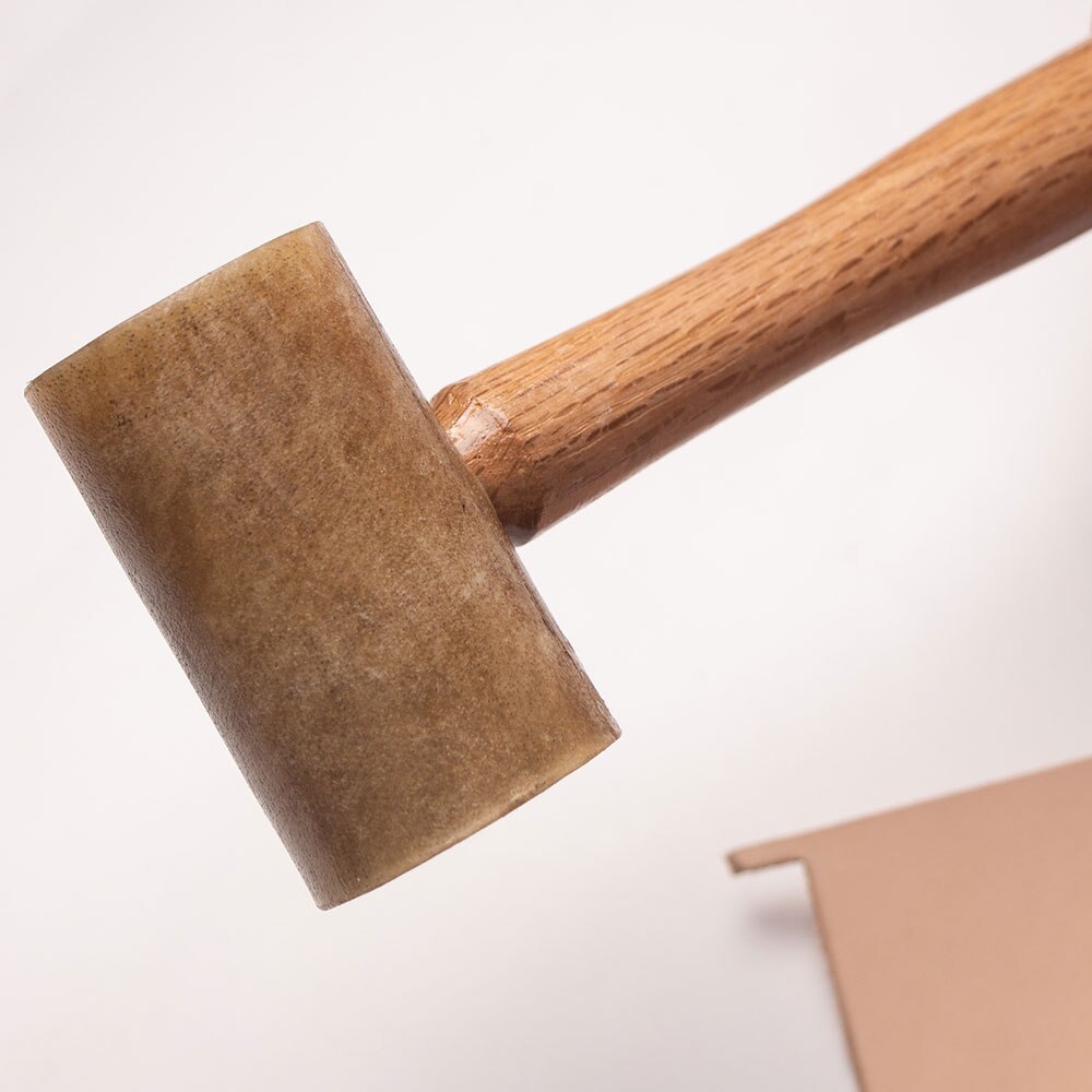 Junetree Grezzo pelle bovina maglio Martello Stampaggio di Cuoio Dei Monili di Attrezzo del mestiere Rawhide testa maglio in Pelle Intagliare Martello FAI DA TE