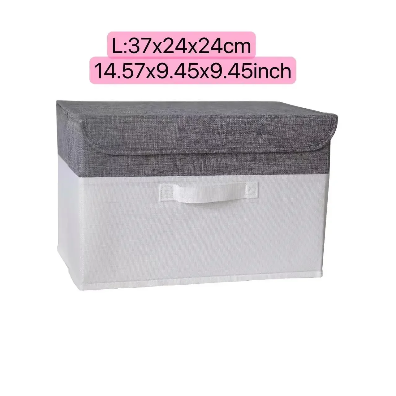 Portable Storage Basket with Lid Folding Storage Box Container Bins Household Home Supplies Non-woven Fabric Storage Organizer: VIOLET/紫罗兰