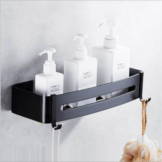 Ruimte aluminium Zwart Badkamer Planken Muurbevestiging Hoek Douche Rack Shampoo Opbergrek Badkamer Accessoires