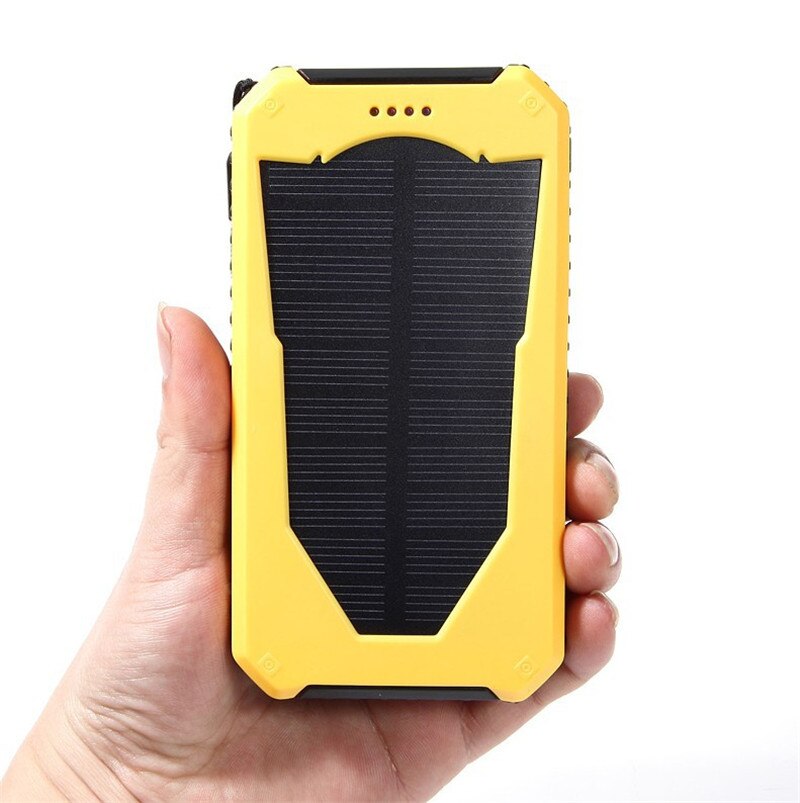 Solar powerbank echt 20000 mah dubbele usb externe waterdichte polymeer batterijlader buitenlamp powerbank ferisi