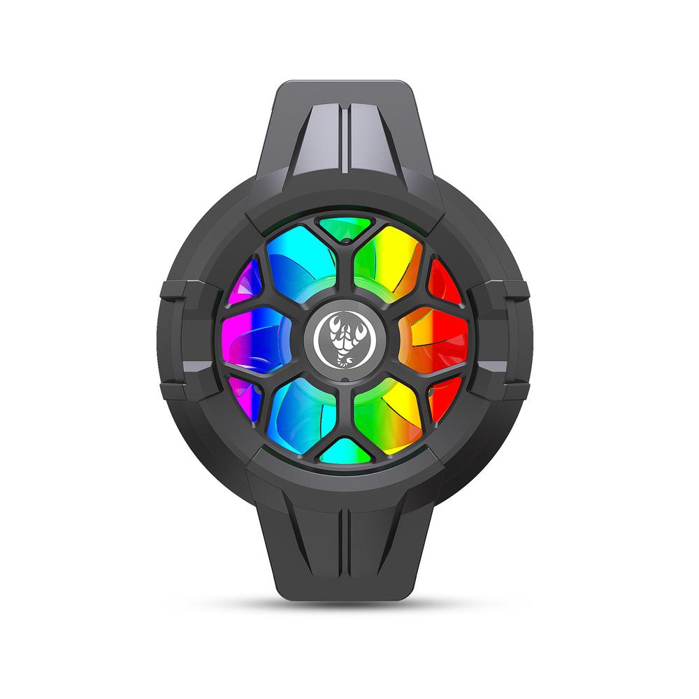 Universal Mobile Phone Radiator Colorful Lights Retractable Back Clip Cooling Fan Heat Sink Game Cooler for 4-6.5 Inch Phones: Black