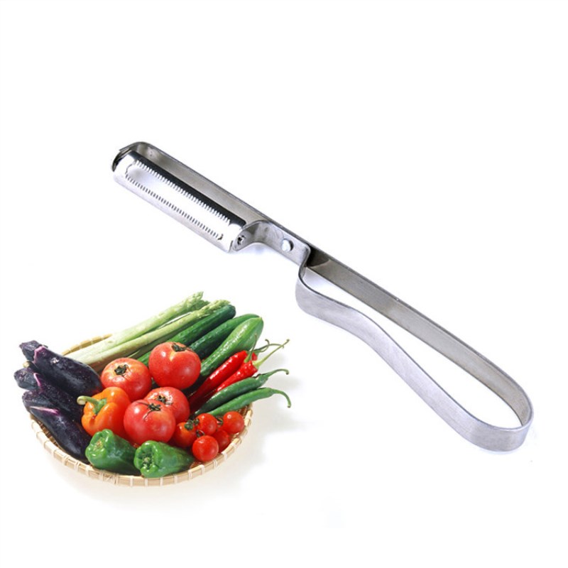 Pelador de acero inoxidable de doble cabeza utensilios para verdura cocina rallador de calabaza cuchillo de pelar patatas rebanador de zanahorias manzana fruta Zester