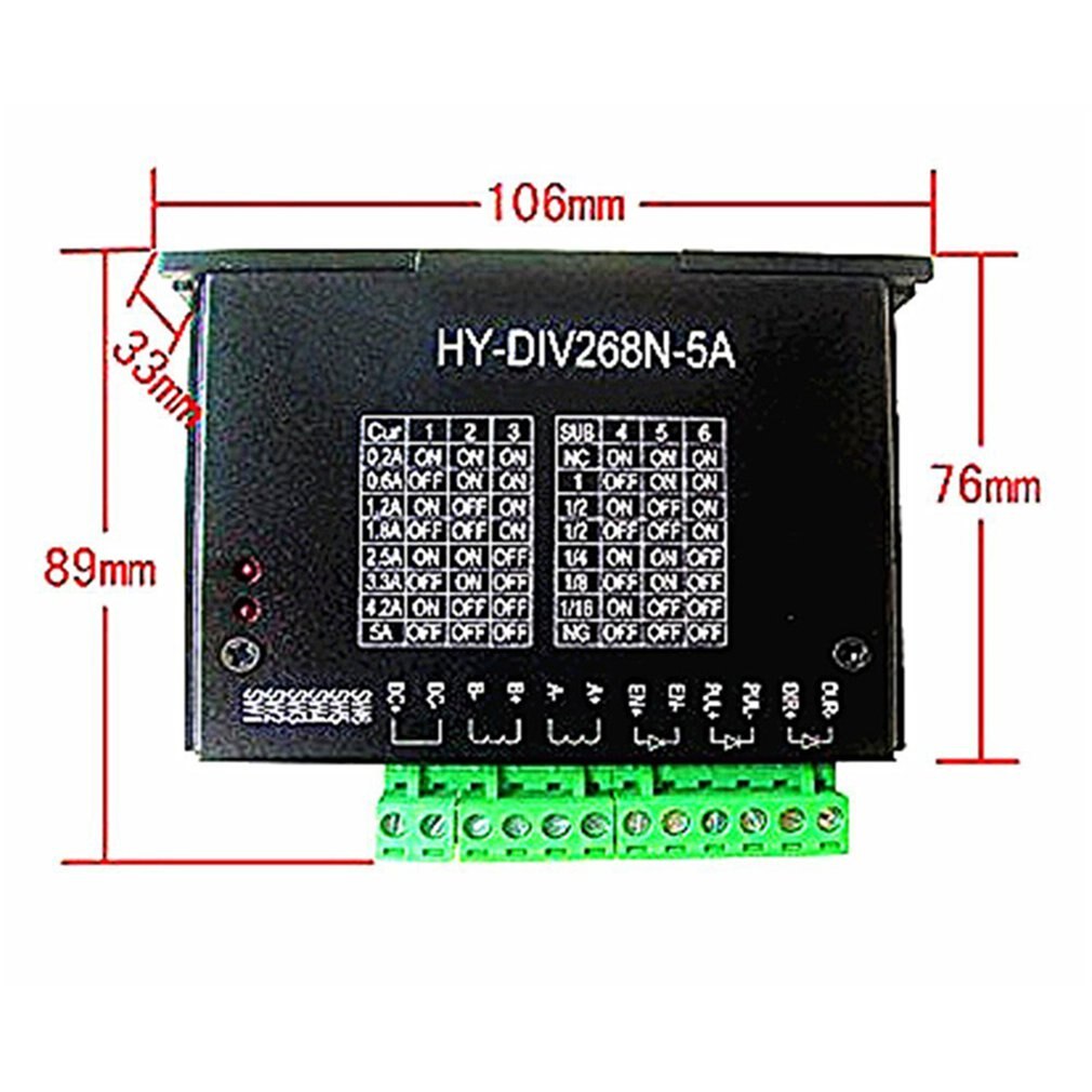 Cnc Controller Stappenmotor Driver Nema TB6600 Enkele Assen Twee Fase Stappenmotor Voor Cnc HY-DIV268N-5A